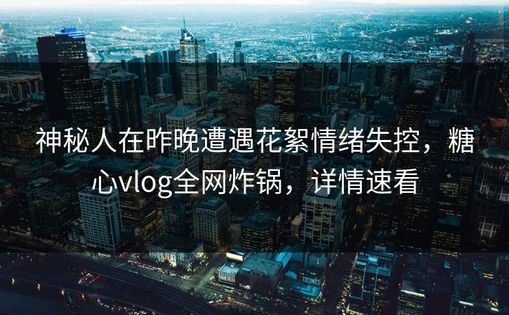 神秘人在昨晚遭遇花絮情绪失控，糖心vlog全网炸锅，详情速看
